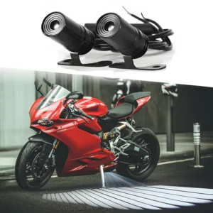 Fabtec Angel Wings Led Logo Light for Scooty & Motorcycles, Waterproof, Universal fit for Two Wheelers, 12V DC White Color Angel Wings Reflection (Set of 2 Pcs)