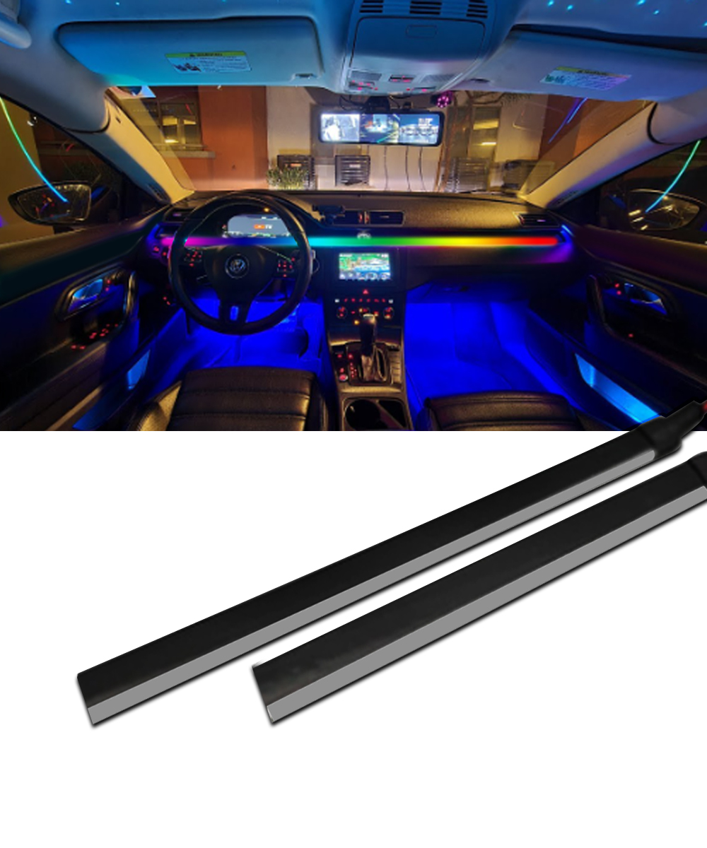 Fabtec Multi Color Matrix Interior Ambient K4 Running Magic Atmosphere Light for Car Dashboard (App Controlled), (110cm & 25cm) Visit the Fabtec Store