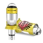 Fabtec H4 Mini Projector Lens 90W 15000LM Led Car/Bike Headlight Bulb Super Bright White 6000K Headlight Bulb for Car/Bike/Scooty