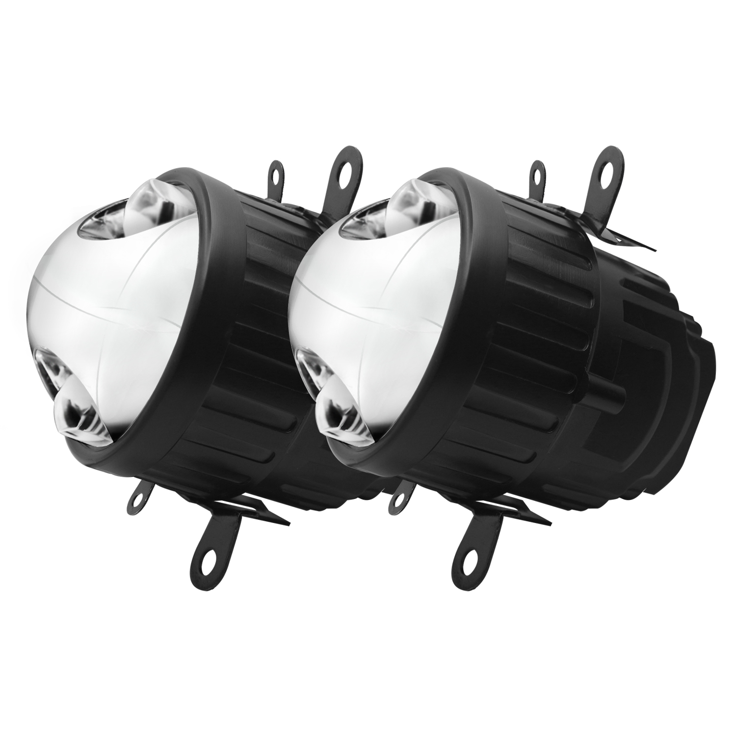 Fabtec 3 inch 55W 3 in 1 Yellow White & Natural White LED Projector with High/Low Function 12V Projector Fog Light for Cars