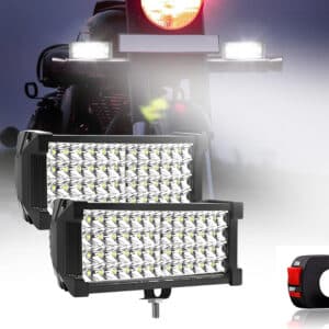 FABTEC 7 Inch 48 led bar Light Bike Led Fog Light 48 led Off-Road Flood Beam for Bikes and Scooties with On/Off Switch (White) (48 Led 7 Inch) (Set of 2)